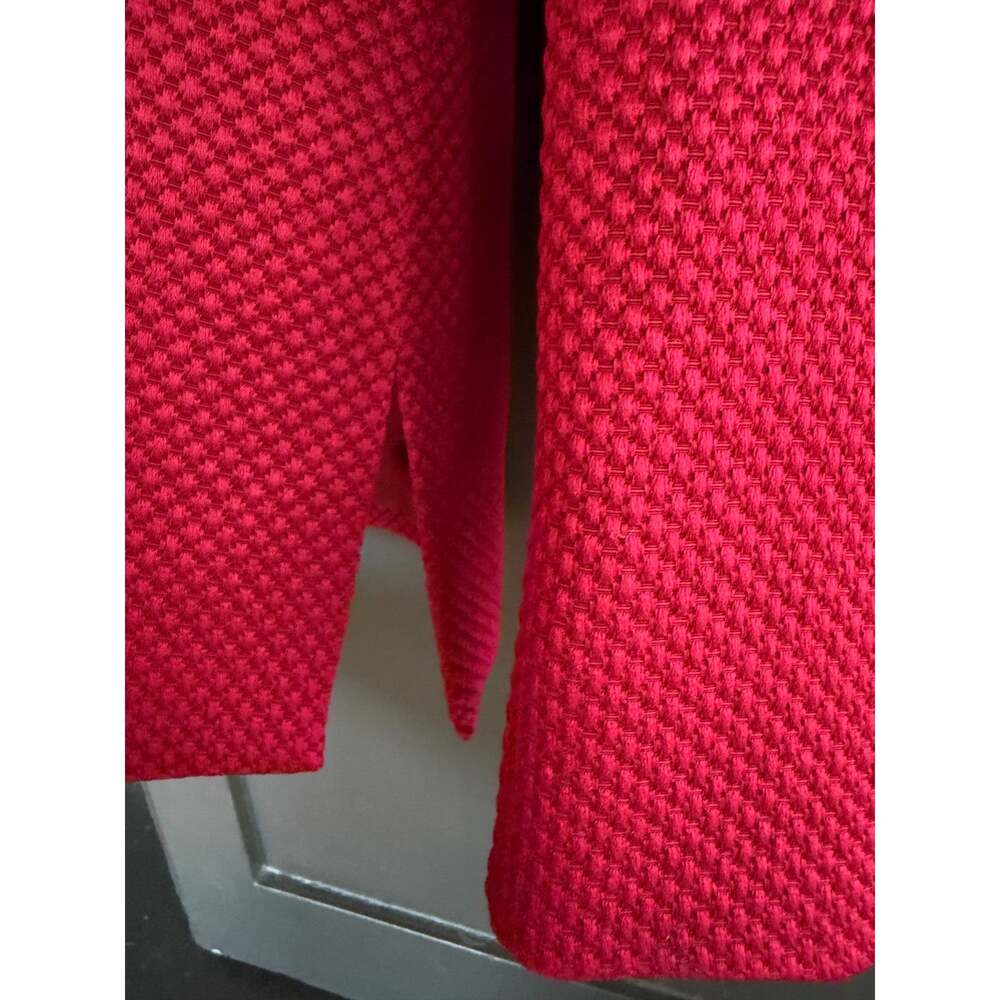 Talbots Raspberry Red Silk Wool Textured Blazer Size 8 - Picture 6 of 11